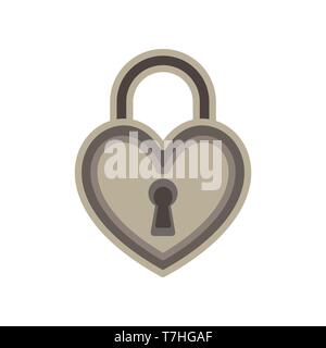 Herz Liebe Vorhängeschloss Schlüssel Vektor schlüsselloch Symbol Abbildung valentine Logo Stock Vektor
