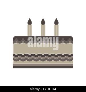 Kuchen Geburtstag Vector Illustration frohes Fest süsse Symbol Dessert cartoon Kerze isoliert Stock Vektor