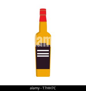 Wiskey Flasche trinken Flüssigkeit party Symbol. Cognac Glas Objekt Feier vektorsymbol Alkohol. Stock Vektor