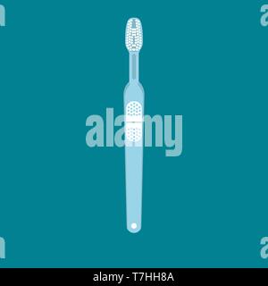 Zahnbürste flache Ansicht von oben Vektor icon. Schutz Medical Plastic zahnmedizinische Symbol Instrument der Gleichbehandlung Stock Vektor