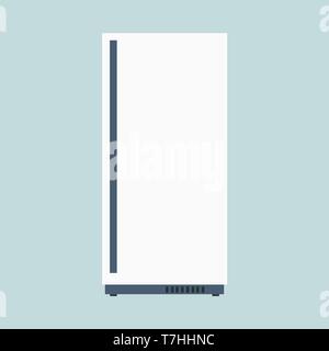 Weiß Kühlschrank frisch Elektrische freeze Möbel sattv. Kühlschrank Vorderansicht vektor Flachbild-Symbol Stock Vektor