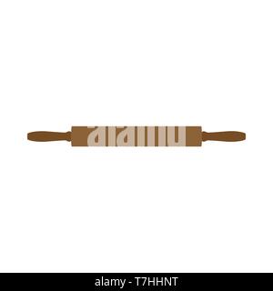 Rolling Pin braun Zubereitung traditionelle Home Ausrüstung Vektor icon. Küche Flachbild element Restaurant cookie Stock Vektor