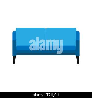 Tisch Dekoration im Stil eines Wohnzimmers Vorderansicht Vektor icon. Person home Symbol Interieur. Einfache sofa Möbel Haus Stock Vektor
