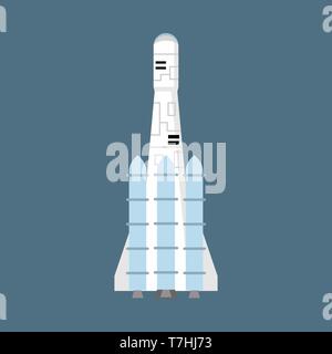 Rocket Space symbol Kunst Raumschiff starten fliegen. Exploration Schiff shuttle Vektor icon futuristische Galaxie. Mars Entdeckung Stock Vektor