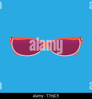 Mädchen sun Lesebrille weiblichen Stil design Symbol Objekt. Person Kunststoff Vektorsymbol isoliert Abbildung Stock Vektor