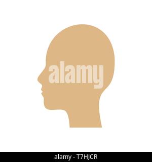 Kopf Seitenansicht Vektor icon Schild Cartoon. Charakter silhouette Gesicht Mensch element Emblem. Form das Profil eines Benutzers Symbol Stock Vektor