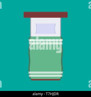 Schlafzimmer Schlafzimmer mit Flat Style Home. Innenraum schlafen Vektor Symbol doppel Möbel Betten Nacht ruhen. Familie Wohnzimmer Stock Vektor