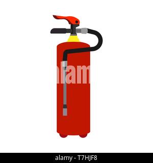 Feuerlöscher rot Sicherheit Werkzeug Druck brennbare Industrie flach zu schützen. Löschausrüstung vektorsymbol Schaum Abteilung Stock Vektor