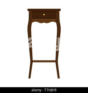 Klassische Möbel Interieur Wohnzimmer vektor Icon Design Home Decoration. Vintage Style apartment Tabelle silhouette Kunst Stock Vektor