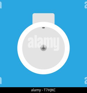 Waschbecken Top view Symbol der inländischen Vektor Symbol weiß. Moderne Silhouette Keramik Waschbecken oben Stock Vektor