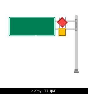 Straße Richtung grünes Schild Transport outdoor Zeiger Warnung Navigation leeren Vektor Stock Vektor