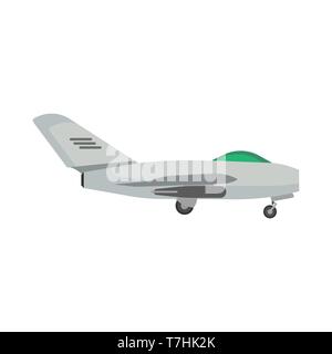 Militärflugzeuge Seitenansicht Vektorsymbol aviation Kampfjet. Krieg Ebene isoliert Bomber Kraft. Cartoon marine Kriegsführung Maschine Stock Vektor