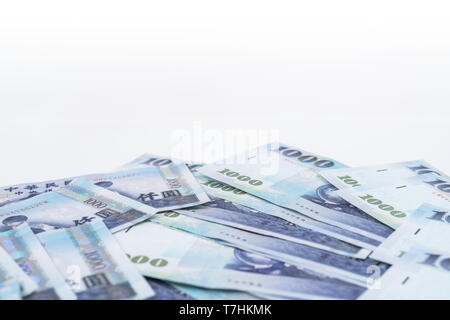 1000 neue Taiwan-Dollar isoliert auf weißem Hintergrund Stockfoto