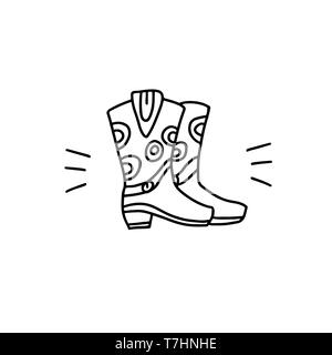 Cowboystiefel lineare Symbol. Einfachen vektor Illustration. Stock Vektor