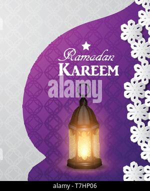 Ramadan Kareem 3d abstract Papier geschnitten Abbildung Stock Vektor
