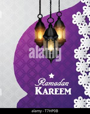 Ramadan Kareem 3d abstract Papier geschnitten Abbildung Stock Vektor