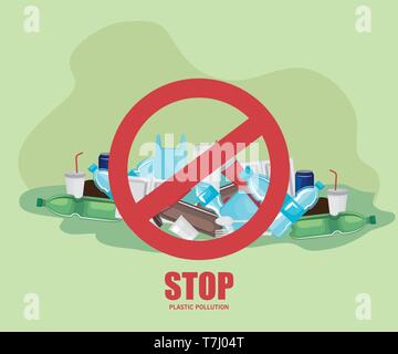 Giftige Kunststoffe Abfall Kontamination der Umwelt Stock Vektor