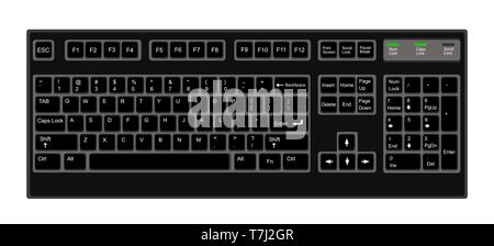 Tastatur Vector Illustration computer modern Hintergrund isoliert Tastatur schwarz digital design Stock Vektor