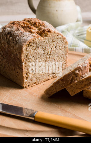 Eine traditionelle irische wheaten Brot vollkorn Soda Brot Stockfoto