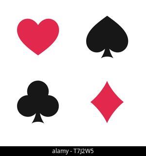 Anzug der Karten. Vector Illustration Symbole auf weißem Hintergrund Stock Vektor