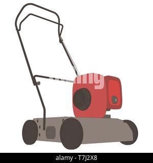 Rasenmäher vektor Symbol Abbildung mähen Rasen Gartenarbeit isoliert Werkzeug arbeiten Stock Vektor