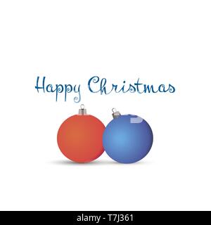Weihnachtskugeln Vektor xmas Abbildung: Karte urlaub Hintergrund Frohes neues Jahr isoliert Stock Vektor