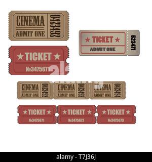 Ticket vintage Vektor Gepäck travel Pass tag Illustration Design alt. Retro isoliert Coupon Stock Vektor
