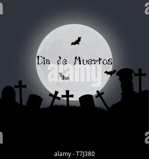 Tag der Toten vector hintergrund abbildung Kultur symbol Urlaub Karte flach schwarz Stock Vektor