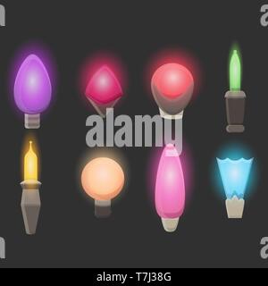 Lichter Weihnachtsgirlande Vektor string isoliert glühende Urlaub Dekoration Hintergrund Stock Vektor