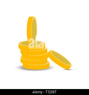 Münzen Geld stack Symbol Vektor-illustration Währung Finance Bank Investment zeichen Einkommen Stock Vektor