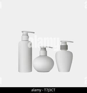 Kosmetische Flasche realistische Vector template Creme klare Sammlung gel Design Stock Vektor
