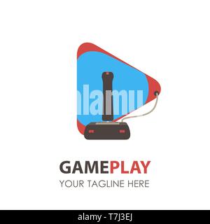Spiel logo pad Symbol gamer gaming Vektor Video Controller Design joystick Konsole Abbildung Stock Vektor
