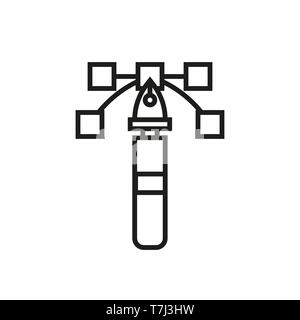 Das Symbol Linie vektor Kunst Design. Übersicht Bildung Computer Symbol Abbildung dünne Web lineare grafische Zeichen Bleistift flach Stock Vektor