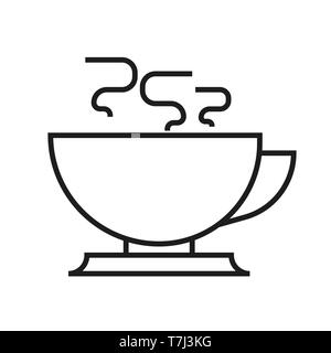 Kaffee Symbol Kontur Linie cup Vector. Kaffee dünn trinken Web cappuccino Abbildung symbol Tasche Tasse Stock Vektor