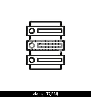 Das Symbol Server Linie umriss Cloud Hosting eingestellt. Web Data vector Computer Netzwerk Datenbank internet Abbildung dünne Stock Vektor