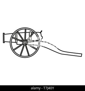 Cannon line Symbol auf weißem Hintergrund. Übersicht thin Artillerie Piktogramm Waffe Vektor. Stock Vektor