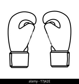 Boxhandschuhe Linie Symbol auf weißem Hintergrund. Übersicht thin Gesundheit übung Vektor. Stock Vektor