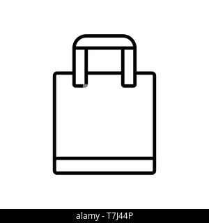 Bag line Symbol auf weißem Hintergrund. Übersicht thin Shopping schwarze Element Vektor. Stock Vektor