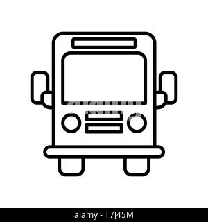 Bus Linie Symbol auf weißem Hintergrund. Umrisse dünne öffentliche Verkehrsmittel lkw-Vektor. Stock Vektor