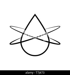 Water line Symbol auf weißem Hintergrund. Umrisse Dünner Tropfen Flüssigkeit symbol Vektor. Stock Vektor