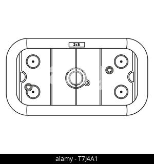 Air Hockey Linie Symbol auf weißem Hintergrund. Übersicht thin Spielgeräte Tabelle Vektor. Stock Vektor