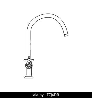 Spülbecken Linie Symbol auf weißem Hintergrund. Umrisse dünne Becken Ausrüstung Vektor. Stock Vektor