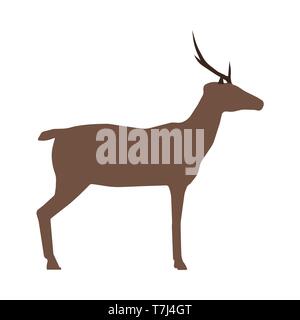 Rentier Seitenansicht vektor Flachbild-Symbol. Silhouette Konzept darstellen Stock Vektor