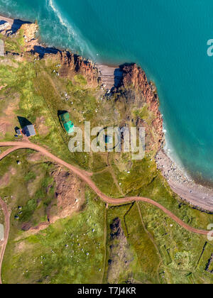 Thjodhildur Kirche, Qassiarsuk oder Brattahlid, Südgrönland Stockfoto