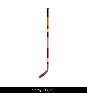 Hockey Stick Athlet einheitliche Zeichen sport Eis. Flachen Farbe vektorsymbol isoliert weiß. Spiel equipment Club Stock Vektor