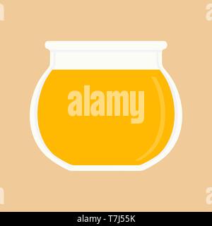 Honigtopf gelb Zutat Produkt biene Nektar. Bauernhof Topf Essen organische Vektor Stock Vektor
