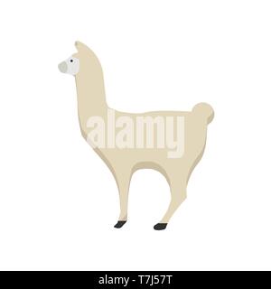 Llama Art säugetier Tierwelt happy pet-Vektor. Cute portrait Braun zoo Alpaka Cartoon Stock Vektor