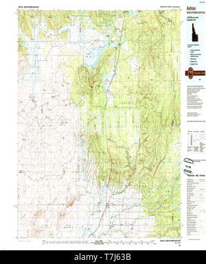 USGS TOPO Karte Idaho ID Ashton 239351 1989 100000 Restaurierung Stockfoto