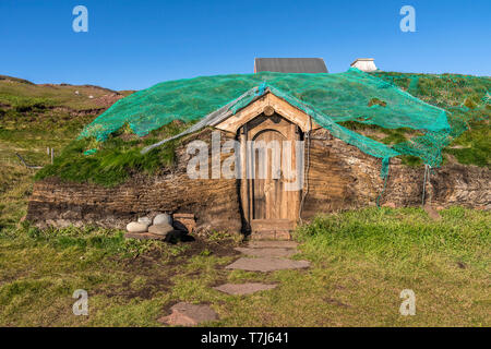 Thjodhildur Kirche, Qassiarsuk oder Brattahlid, Südgrönland Stockfoto