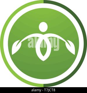 Menschlichen Charakter logo Zeichen, Gesundheitswesen Logo. Natur logo unterzeichnen. Green Life Logo Zeichen,, Stock Vektor